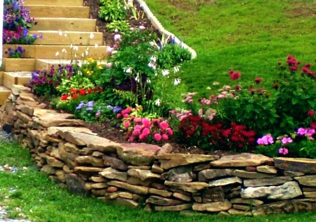 Rock wall garden areas in Northern California by Sutherland Landscape